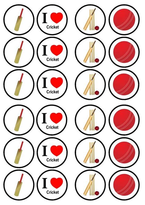 Cricket Edible Wafer Rice Paper Cake Cupcake Toppers X 24 Precut