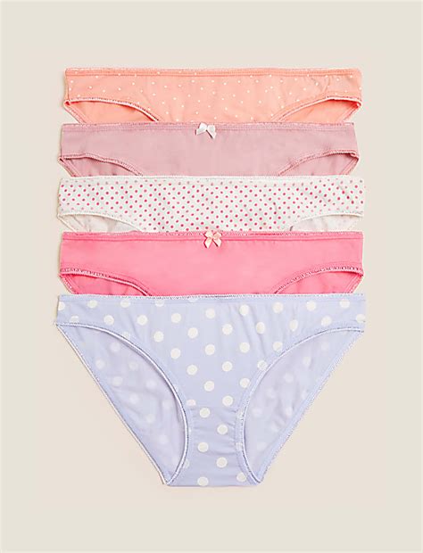 Buy Pk Cotton Lycra Low Rise Bikini Knickers At Marks Spencer