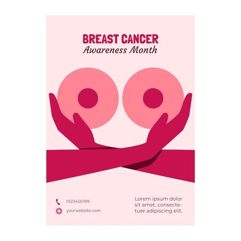 Free Vector Flat Vertical Poster Template For Breast Cancer Awareness