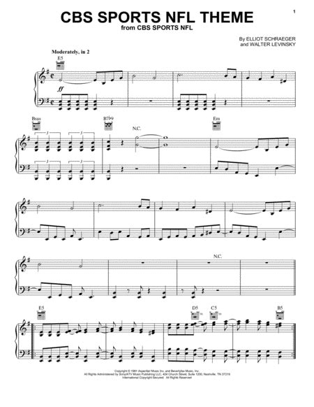 CBS Sports NFL Theme - Piano - Digital Sheet Music | Sheet Music Plus