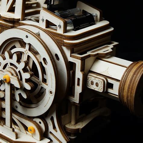 Robotime 3d Diy Wooden Puzzle Mechanical Gear Vintage Vitascope Projec