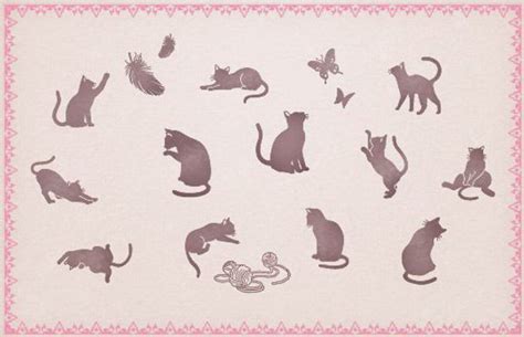 DIY Rubber Stamp Tin Box Set Pussy Cat 12 Pcs Etsy