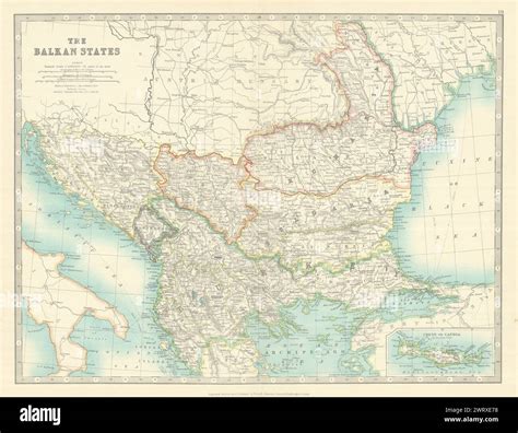 BALKAN STATES. Eastern Roumelia. Turkish Crete. Bulgaria. JOHNSTON 1913 ...