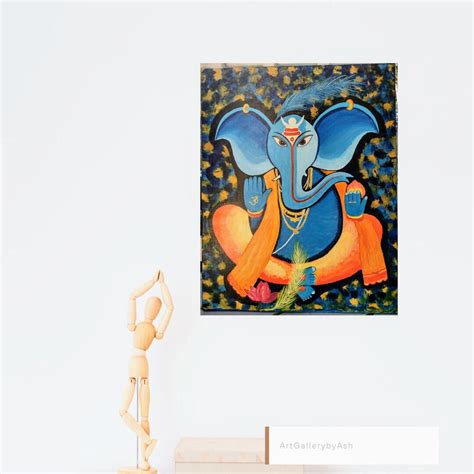 Lord Ganesh Wall Art Ganesh Canvas Painting Ganesha Acrylic - Etsy