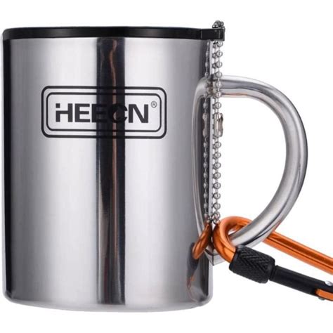 HEECN Tasse de Camping avec Mousqueton et Couvercles Tasse à café