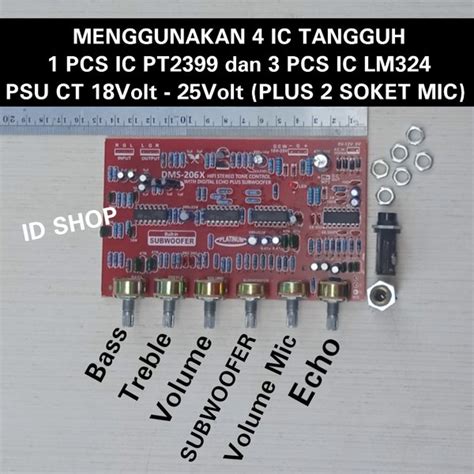 Jual KIT TONE CONTROL SUBWOOFER PLUS DIGIGITAL ECHO PLUS 2 SOCKET MIC