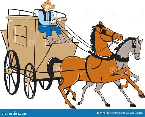 Stagecoach Driver Horse Cartoon Stock Illustration - Illustration of ...