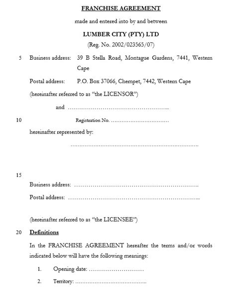 10 Free Sample Franchising Agreement Templates Printable Samples