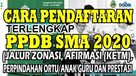 Cara Daftar Ppdb Online 2020 Sma Youtube