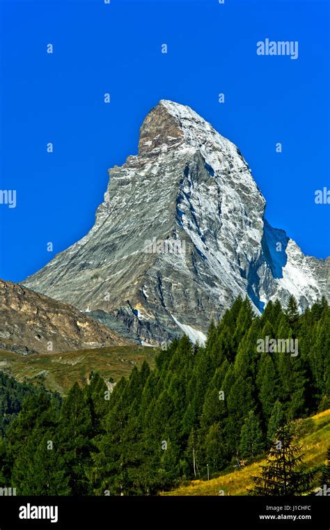 Matterhorn seen from Zermatt, Valais, Switzerland Stock Photo - Alamy