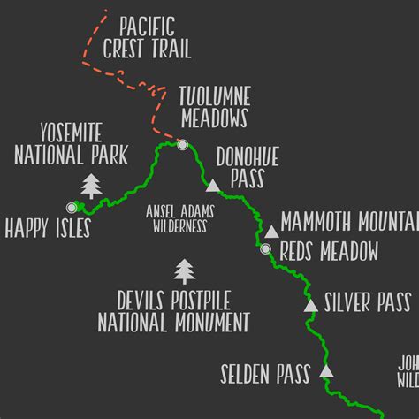 John Muir Trail Map | John Muir Hiking Trail Map Print | Hiker Gift ...