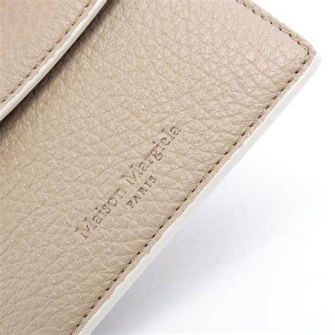 Maison Margiela Four Stitch Leather Cardholder Beige Hervia