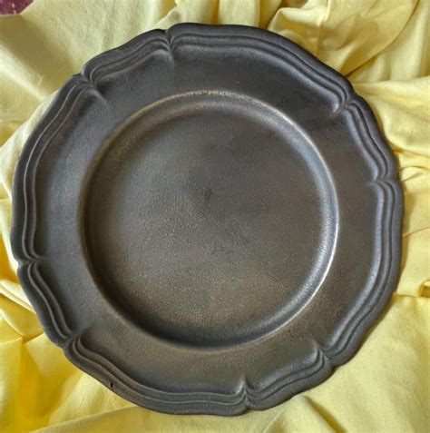 pewter serving platter vintage   etsy