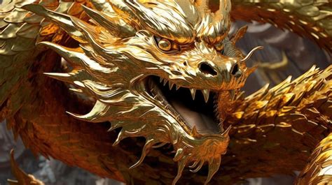 Premium Photo Gold Dragon