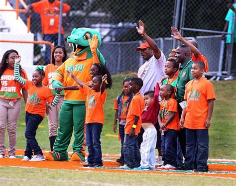 Florida A & M Rattlers mascot Venom with FAMU fans