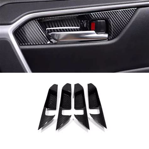 FOR 2019 2024 TOYOTA RAV4 Carbon Fiber Inner Door Handle Bowl Cover