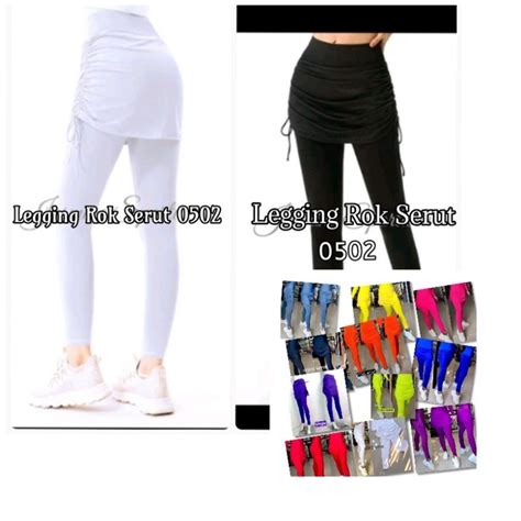 Jual Legging Rok Senam Serut Glam Skirt Aerobik Serut Yoga Jogging