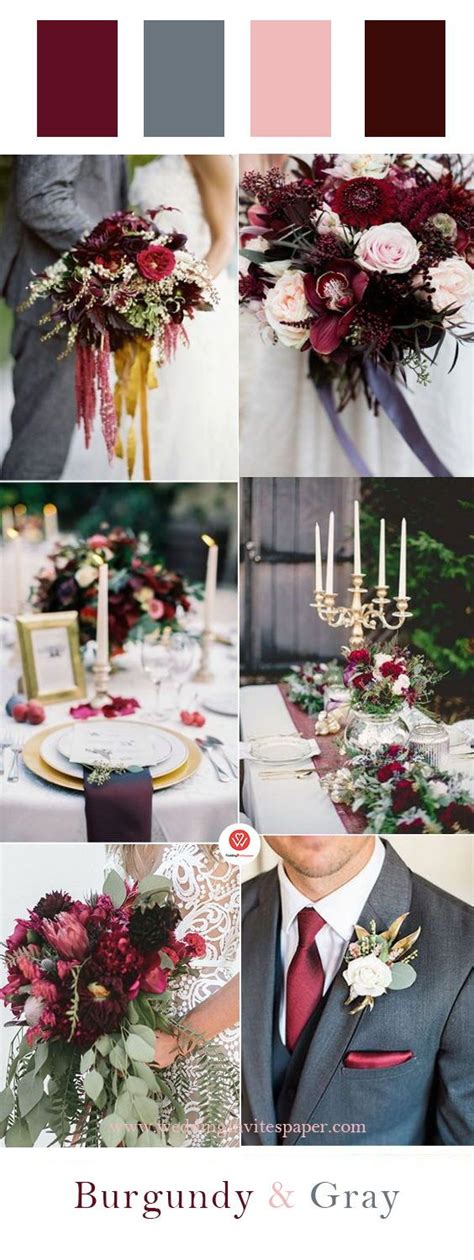 Wedding Color Scheme Burgundy And Gray