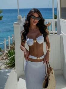 Conjunto De Bikini De Piezas Sexy Polovedo Estilo Europeo Americano Para Mujer Moda De