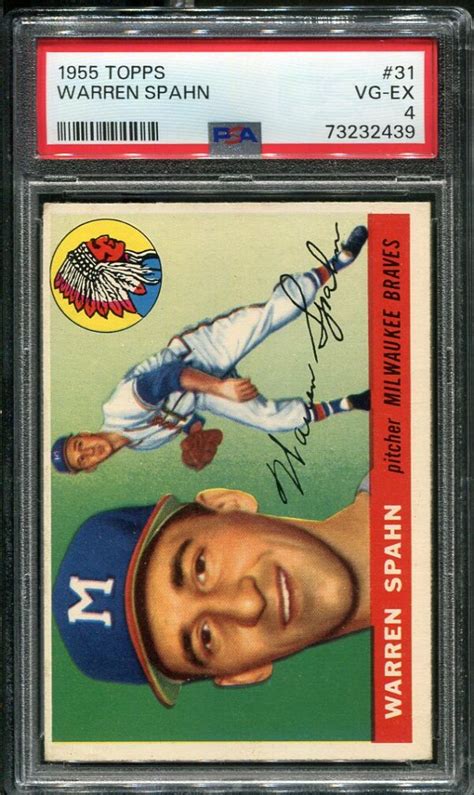 1955 Topps 31 Warren Spahn Psa 4 Hof 73232439 All Star Cards Inc