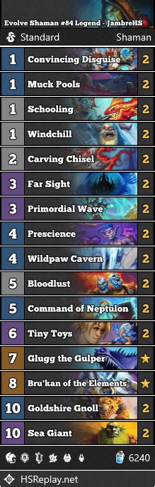 Evolve Shaman Legend Jambrehs Hearthstone Standard Decks