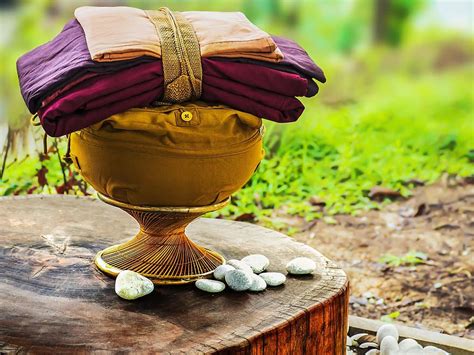 Theravada Buddhism Bowl And Robes Bowl With Robes Ordination