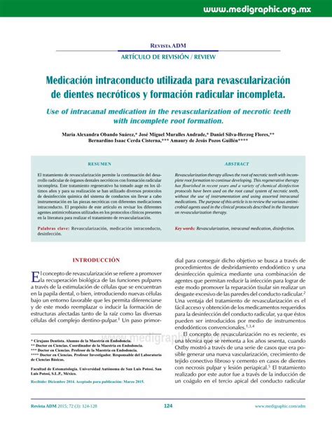 PDF Medicación intraconducto utilizada para revascularización