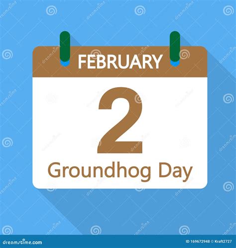 Calendar February 2 Groundhog Day Stock Vector - Illustration of ...