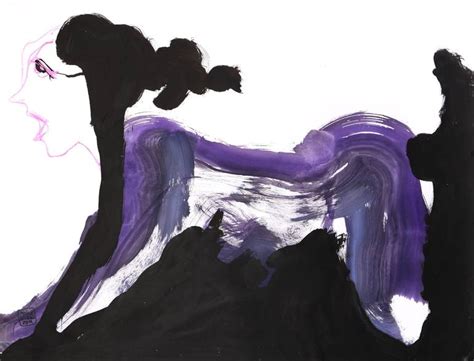 Woman In Love Nude Female Body In Purple And Coal Painting By Polina