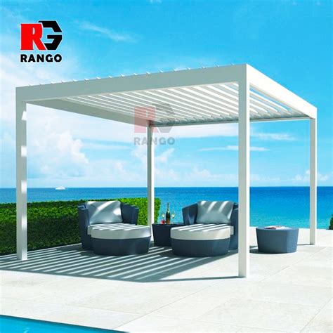 Outdoor Motorized Waterproof Pergola Gazebos Opening Roof Arches