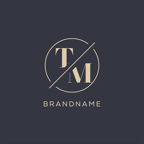 Initial Letter Tm Logo With Simple Circle Line Elegant Look Monogram