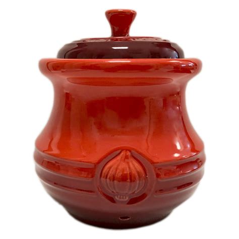 Pote De Alho Le Creuset Vermelho Vermelho