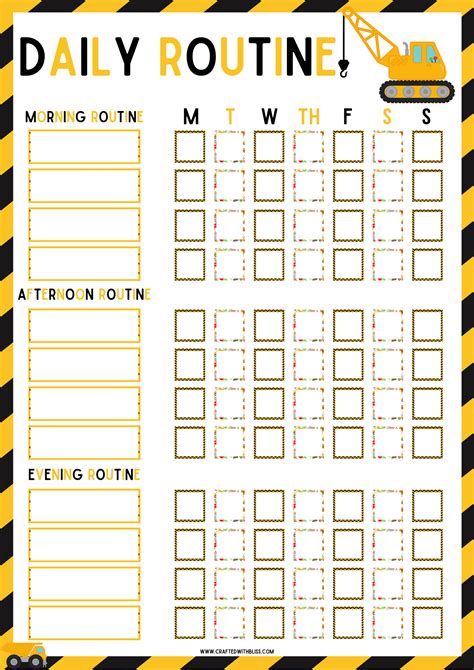 Daily Routine Worksheet Routine Printable Printable Chore Chart