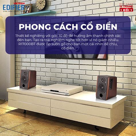 Bộ loa không dây Bluetooth EDIFIER 2 0 R1700BT Hỗ trợ cổng cắm RCA