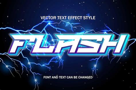 Flash Thunder Clap Bold Lightning Typografie Editierbare Texteffekt