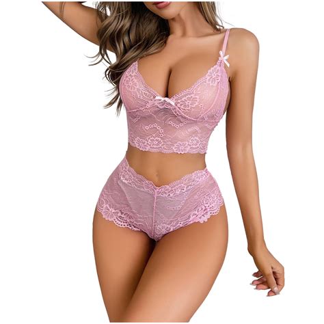 Xmmswdla Women Sexy Lingerie Lace Bra And Panty Set Mesh 2 Piece