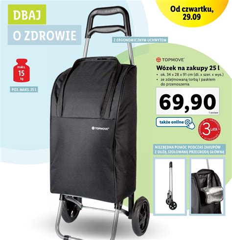 Promocja Wózek na zakupy 25 l topmove w Lidl