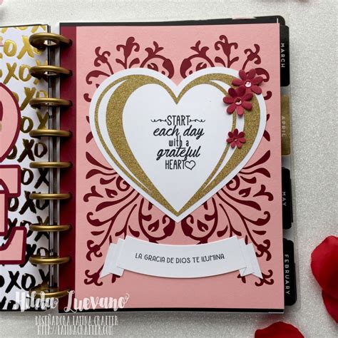 Latina Crafter Sellos en Español Desde el taller de Hilda Iniciando agenda con mucho Amor