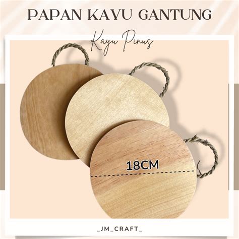 Jual Jm Craft Papan Talenan Kayu Pinus Cm Gantung Tali Rami