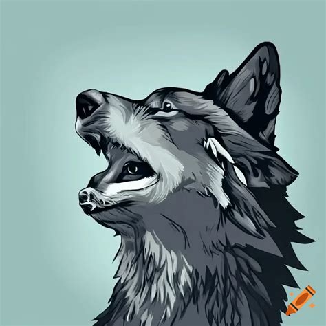 Gray Wolf Howling Cartoon