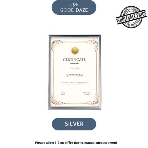 【good Daze】a4 Certificate Frame Home Decor Photo Cert Frame A4