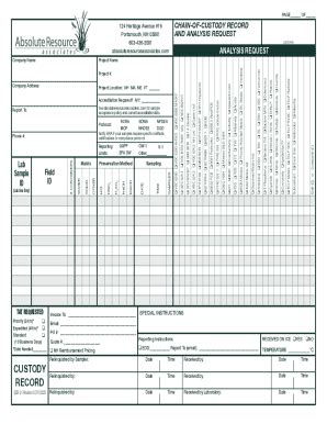 Fillable Online Lab Sample Testing Forms CoC Pdf Fax Email Print