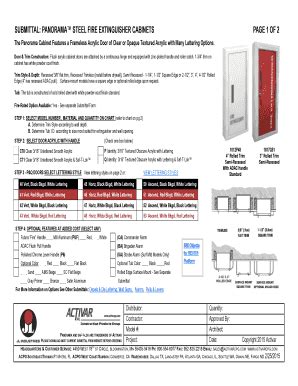 Fillable Online Submittal Panorama Steel Fire Extinguisher Cabinets Fax