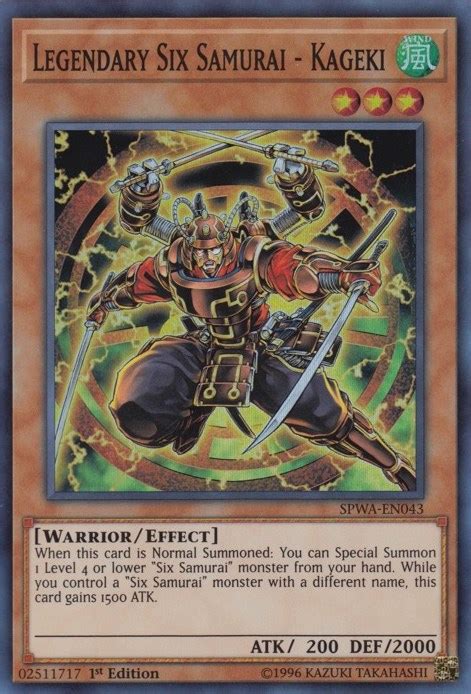 Legendary Six Samurai Kageki Spirit Warriors YuGiOh