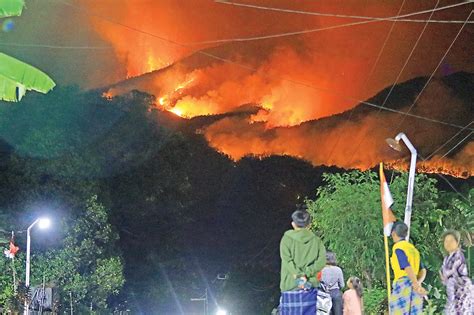 Kebakaran Hutan Di Gunung Lawu Api Bergerak Ke Puncak Hari Ini Bnpb