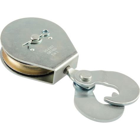 Hardware Essentials Heavy Duty Single Sheave Single Hook Pulley Zinc 3