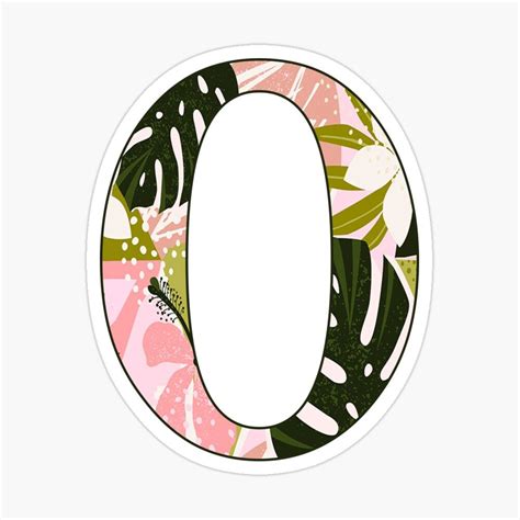 Capital Letter O Floral Design Sticker By Vaishnavi Deshmukh