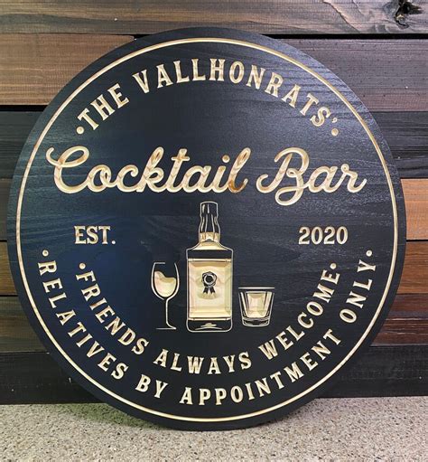 Cocktail Bar Bar Signs Bar Sign Personalized Bar Sign Etsy