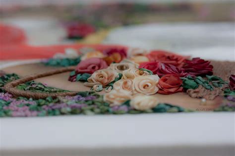 Folded Silk Ribbon Roses Dicraft Embroidery