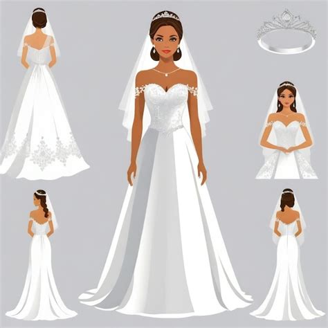 Premium Vector A Bride With A Tiara On Her Head